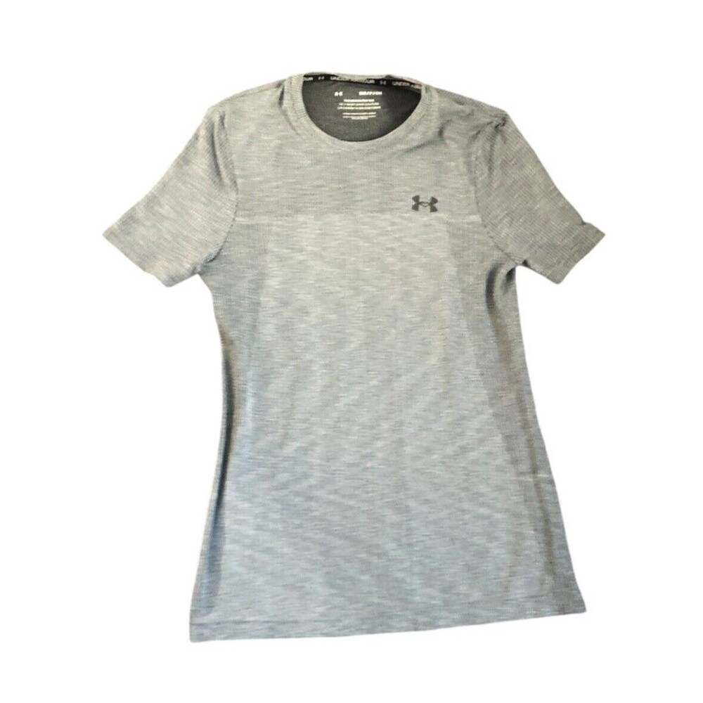 Under Armour The Seamless Tee Mens Small  Gray Fitted Athletic Tshirt Activewear